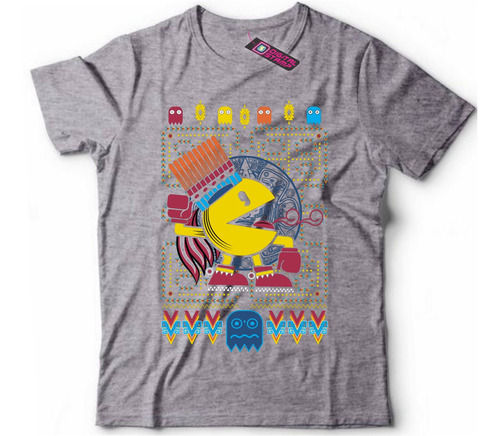 Remera Pacman Prehispanico T87 Dtg Premium