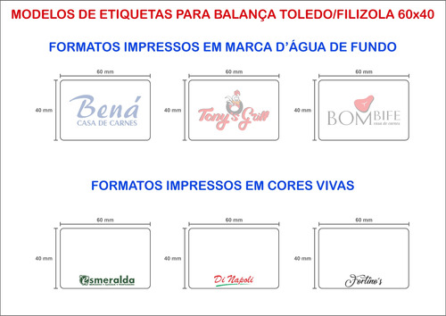 Etiqueta Térmica Balança 60x40 Filizola Toledo Cx 50 Rls