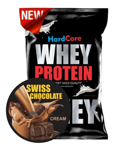 1 Kg De Whey Protein Proteína Hardcore Chocolate Suizo