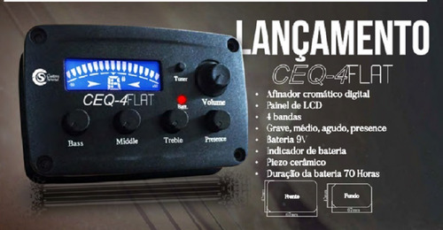 Imagem 2 de 3 de Captador Pré Equalizador Violão Flat Ceq-4 F Com Afinador