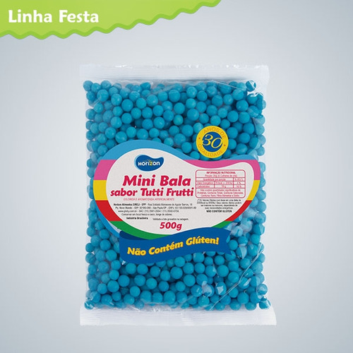 Mini Bala Tutti Frutti Azul 500g  Horizon