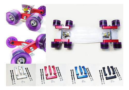 4 Rueda Tandem Para Monopatin Cruiser Longboard Truck