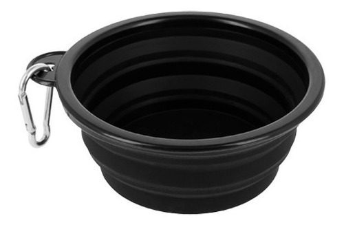 Tazón De Viaje Plegable Para Mascotas 350 Ml Color Negro Color