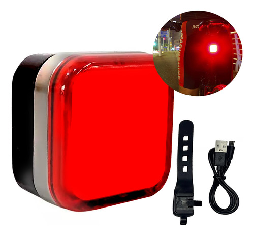Luz Recargable Usb Trasera Bici Running 120 Lumens Seguridad