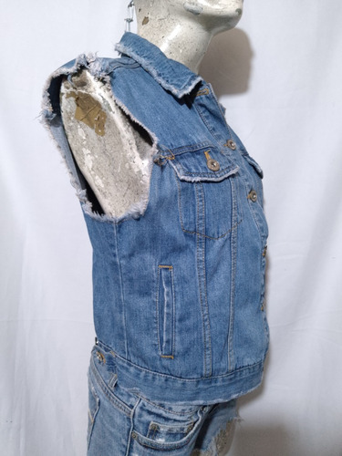 Sexy Chaleco Mezclilla Botones Pull And Bear M 28 (Usado)