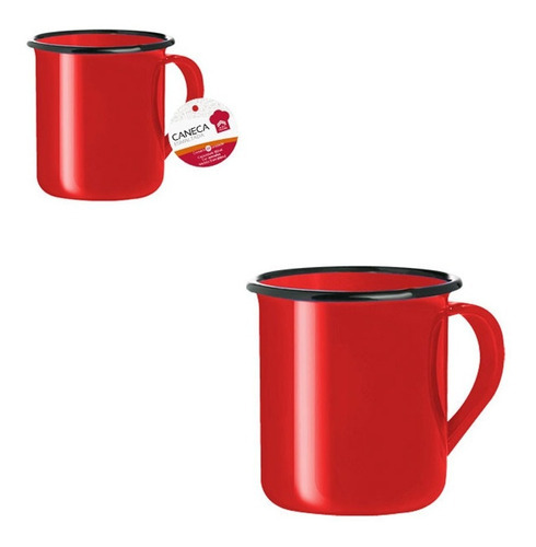 Canecas Art House Zein Caneca esmaltado 350ml vermelho capacidade 350mL