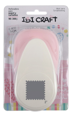 Sacabocado Perforadora Troqueladora Estampilla 5cm Ibi Craft Color Rosa Y Blanco