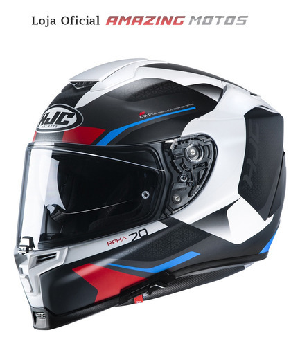 Capacete Motociclista Hjc Rpha 70 Kosis Esportivo Supremo Cor Branco/Azul/Vermelho Tamanho do capacete 58