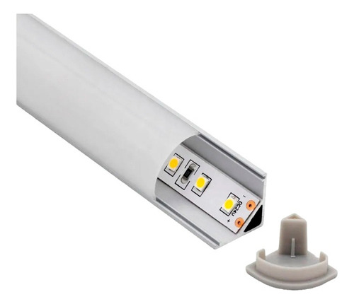 Perfil Aluminio Esquinero Para Luz Led 1m