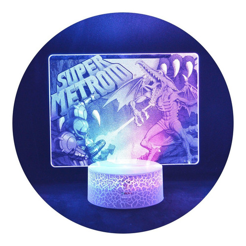 Lampara 3d Premium Super Metroid Base Agrietada