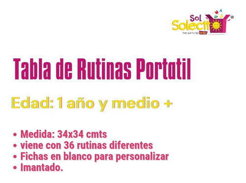 Imagen 6 de 6 de Combo Tablero De Rutinas + Tabla Portátil De Rutinas Ms