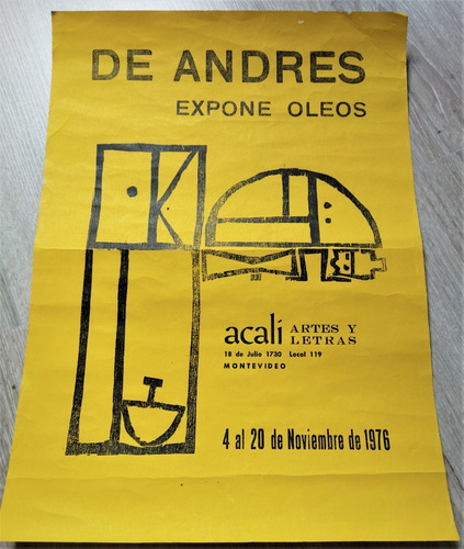 1976 Afiche Arte Exposicion Juan De Andres Montevideo Raro