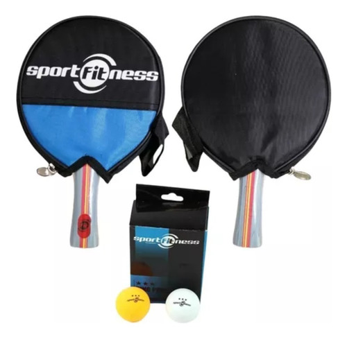 Raquetas Set 2 Und + Pelotas Ping Pong 6 Und Tenis De Mesa