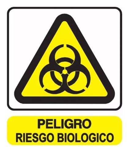 Cartel Peligro Riesgo Biológico 22x26 Centimetros Seguridad Cuadrado Realizado En Plastico Recomendado Para Uso Interior Facil Instalación Buena Visualización