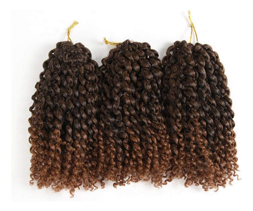 Extensiones De Trenzas De Pelo Artificial, 8 Pulgadas Rizado
