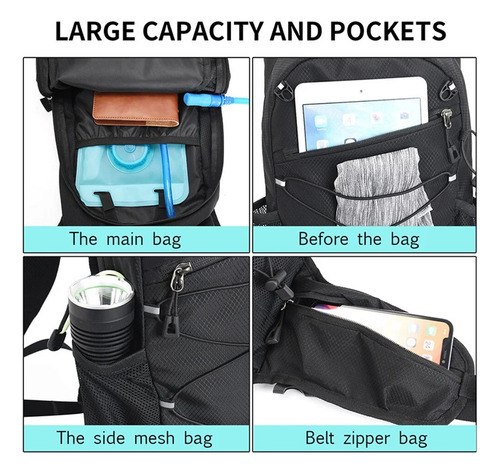 Mochila De Hidratación Trekking Viaje 1.5l Botella De Agua