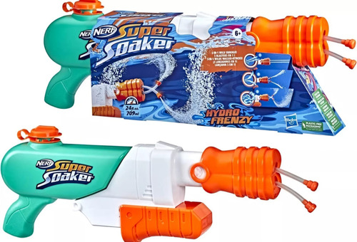 Lanzador De Agua Hydro Frenzy Con 2 Tubos Nerf Super Soaker