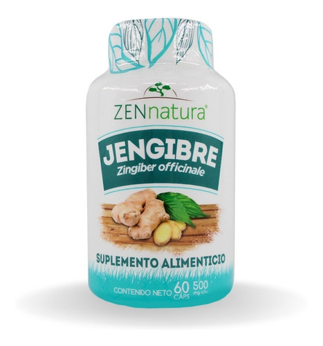 Jengibre Zen Natura 60 Capsulas Diurético Antioxidante Sabor Sin sabor