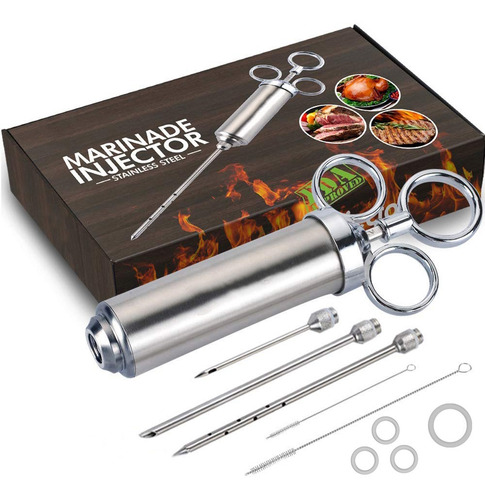 Injetor De Carne Marinada 304 Aço Inoxidável 3 Agulhas Molho