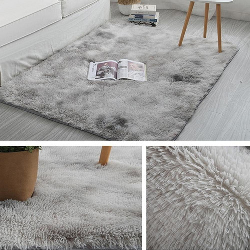 Alfombra Shaggy Super Suave Color Gris Oscuro 160 * 200 Cm L