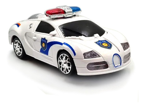 Auto Patrullero Policía Transformer Robot Luces Movimiento