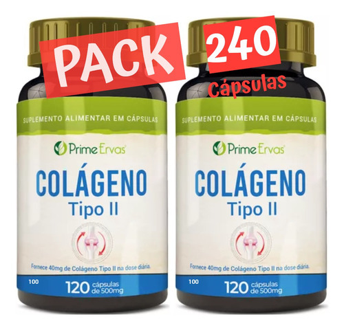 Colágeno Tipo 2 40mg Premium -promoción 240 Capsulas Sabor Sin Sabor