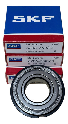 Rodamiento Rolinera 6206 Znr C3 Skf 