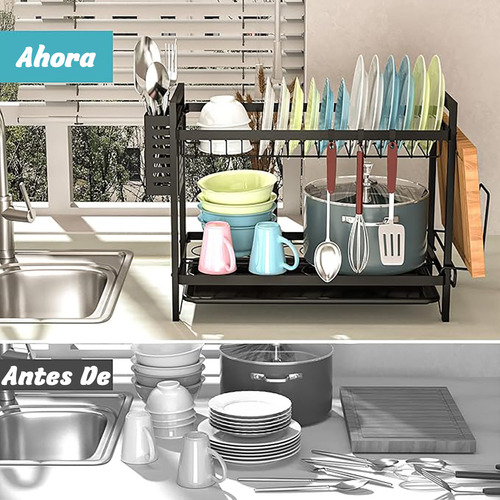 Escurreplatos Para Cocina Desmontable Metal 2 Niveles Hogar
