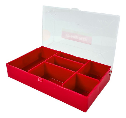 Cajita Organizadora De Plastico 6 Cavidades 16x10cm Deses Color Rojo