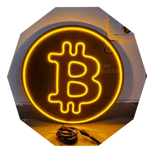 Cartel Neón Led Bitcoin 40x40 Cm - Deco - Luminoso