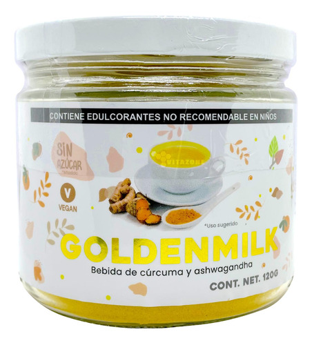 Leche Dorada 120 G Cúrcuma Golden Milk Vegana.