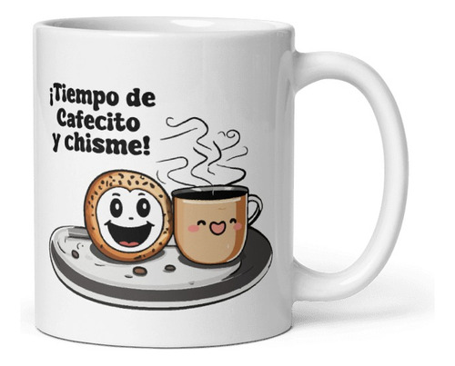 Divertido Vaso Es Tiempo De Café Y Chisme Mug Oficina 11oz 