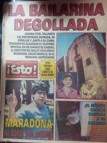 Revista Esto 1994 Maradona Pata Villanueva Liliana Tallarico
