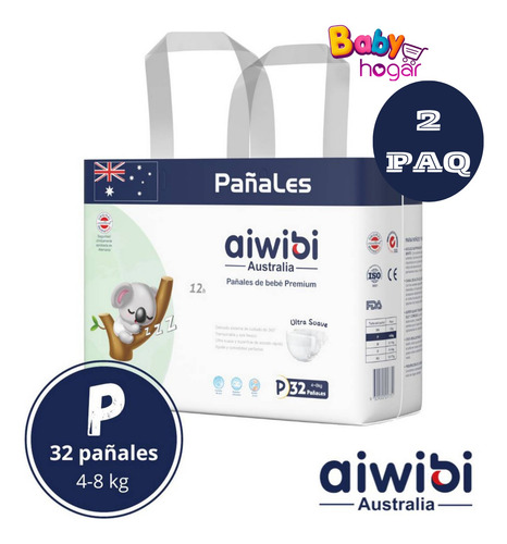 Pañales Aiwibi Ultra Suave, Elegir Tallas: P, M, G, Xg 2 Paq