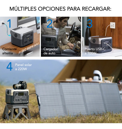 Bateria Portatil Ecoflow River 2 Max 512wh Con Tomacorriente