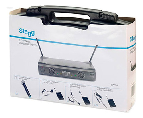 Microfone Sem Fio Stagg Duplo Suw50 Igreja Espacos Pequenos