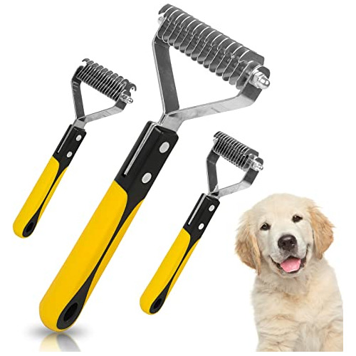 Pet Deshedding Tool And Grooming Brush, Dog Rake Brush,...