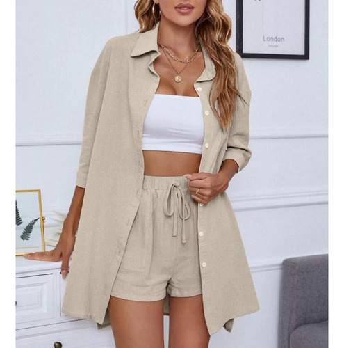 Conjunto Suéter Y Pantalones Cortos Ropa Informal Mujer