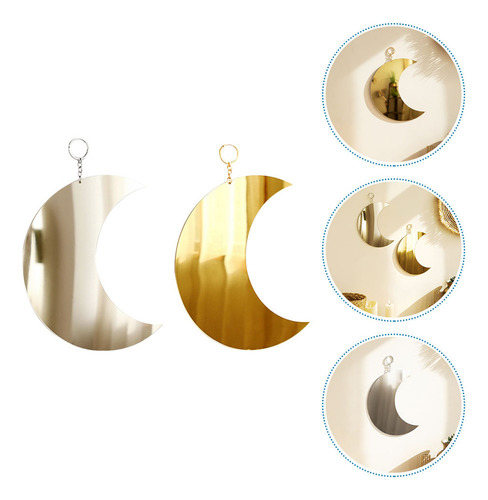 Espejo Boho Home Decor Con Forma De Media Luna Para Colgar E