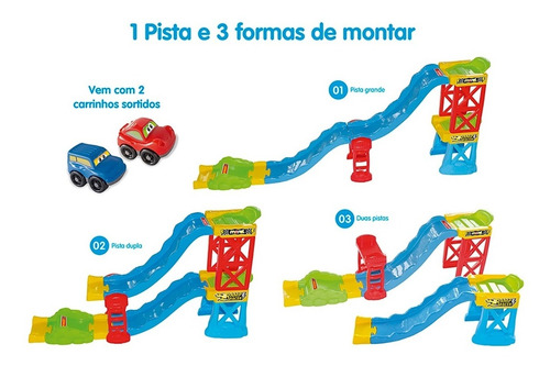 Super Pista Com 2 Carrinhos Ramp Racer 28 Peças - Maral