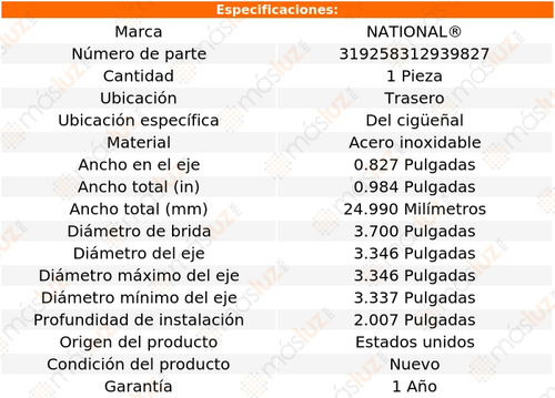 1) Pista Reparación Cigüeñal Tras Beetle L4 2.0l 98 National