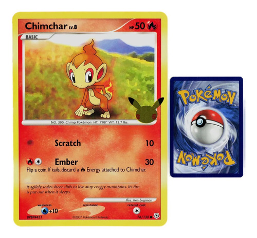 Jumbo Chimchar 25th Anniversary Celebrations 76/130 Pokemon