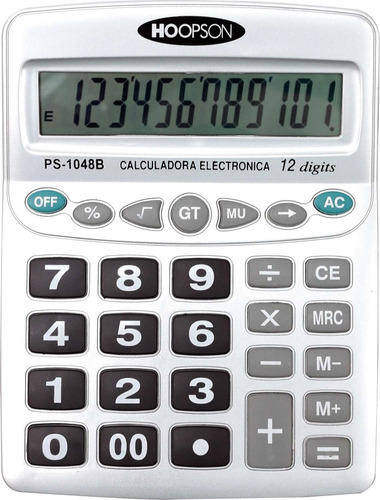 Calculadora De Mesa 12digitos Pilha Aa Grande Prat Un