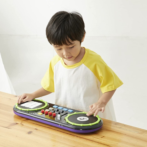 Imagen 4 de 4 de Mesa De Mezclas Musicales Dj Mixer Luz Y Sonido Para Niños Color Negro