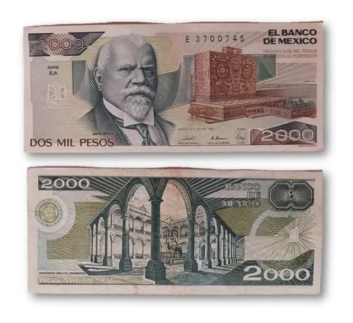 comprar Billete De Dos Mil ($2000) Pesos Mexicanos, Justo Sierras