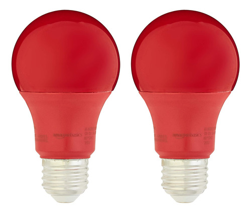 Bombillas Led Amazon Basics A19, Color Rojo, 9 W, Paquete De