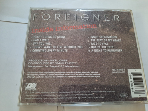 Foreigner - Inside Information / Cd - Germany