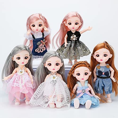 Little Dolls Set-6'' Mini Muñecas Para Niñas, 6 Piezas De Mu