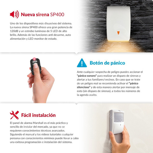 Kit Alarma Casa Domiciliaria Inalámbrica Marshall Ip Wifi