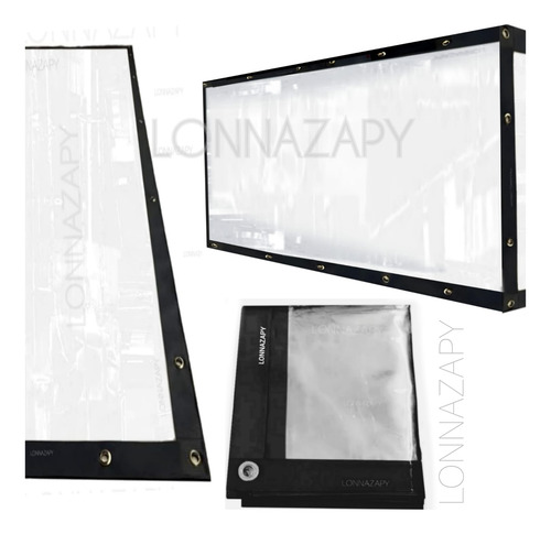 Plástico Lona Pvc Cristal Transparente Com Ilhós - M01 Bainha Preta - Favor Ler Descrição